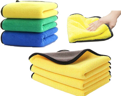 Auto E-Shopping Microfiber Vehicle Washing  Cloth(Pack Of 3, 500 GSM)