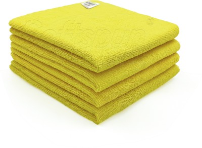 SOFTSPUN Microfiber Vehicle Washing  Cloth(Pack Of 4, 220 GSM)