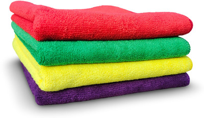 LUMINOKART Microfiber Vehicle Washing  Cloth(Pack Of 4, 350 GSM)