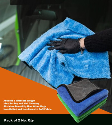 WASEF Fabric Vehicle Washing  Cloth(Pack Of 2, 300 GSM)