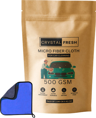 CRYSTALFRESH Microfiber Vehicle Washing  Cloth(Pack Of 1, 500 GSM)