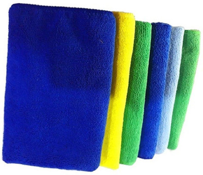 Hitvik Microfiber Vehicle Washing  Cloth(Pack Of 6, 300 GSM)
