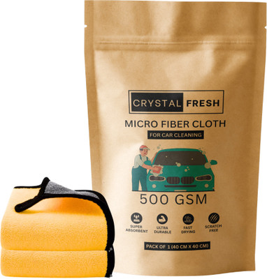 CRYSTALFRESH Microfiber Vehicle Washing  Cloth(Pack Of 2, 500 GSM)