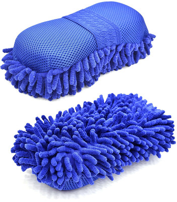 krenz Microfiber, Cotton Vehicle Washing  Sponge(Pack Of 2)