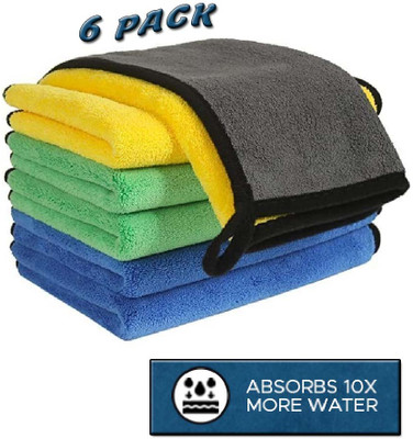 WINKCART Microfiber Vehicle Washing  Cloth(Pack Of 6, 800 GSM)