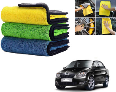 ROYAL AUTO MART Microfiber Vehicle Washing  Cloth(Pack Of 3, 800 GSM)