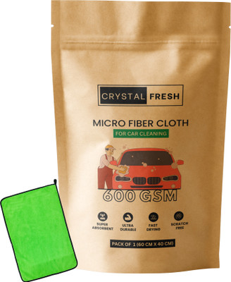 CRYSTALFRESH Microfiber Vehicle Washing  Cloth(Pack Of 1, 600 GSM)