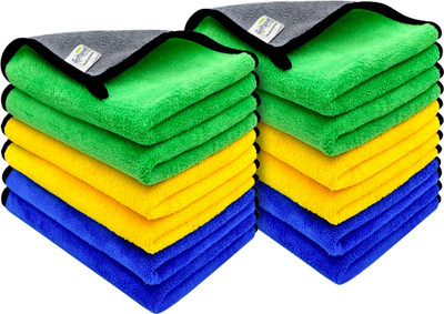 SOFTSPUN Microfiber Vehicle Washing  Cloth(Pack Of 12, 600 GSM)
