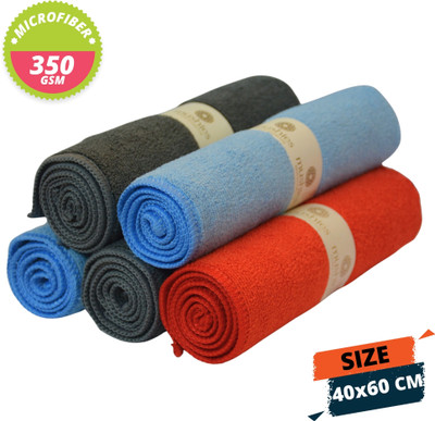 MUSHIES Microfiber Vehicle Washing  Cloth(Pack Of 5, 350 GSM)