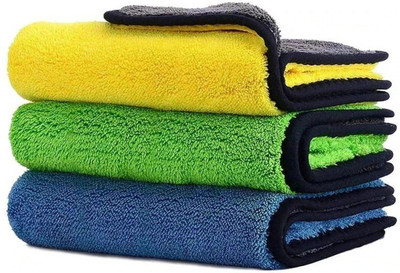 Sheen Microfiber Vehicle Washing  Cloth(Pack Of 3, 800 GSM)