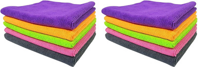 Sheen Microfiber Vehicle Washing  Cloth(Pack Of 10, 300 GSM)