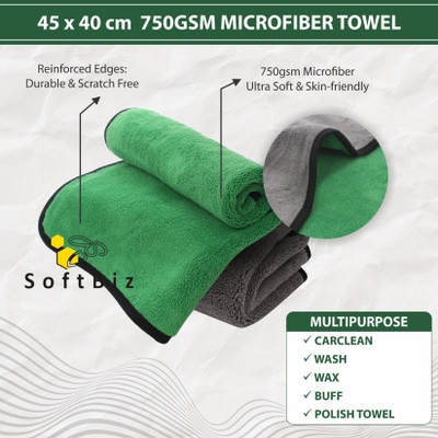 TaskTidy Microfiber Vehicle Washing  Cloth(Pack Of 4, 600 GSM)