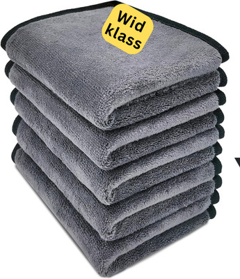 WIDKLASS Microfiber Vehicle Washing  Cloth(Pack Of 5, 350 GSM)