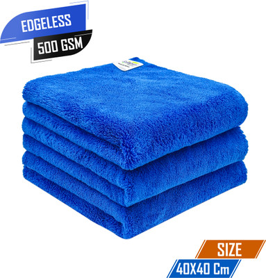 SOFTSPUN Microfiber Vehicle Washing  Cloth(Pack Of 3, 500 GSM)