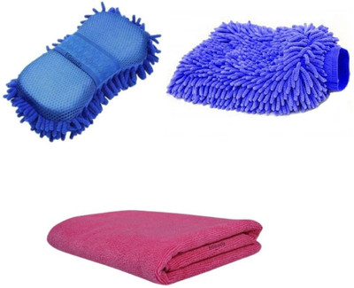 EGoodz Microfiber Vehicle Washing  Hand Glove(Pack Of 3)