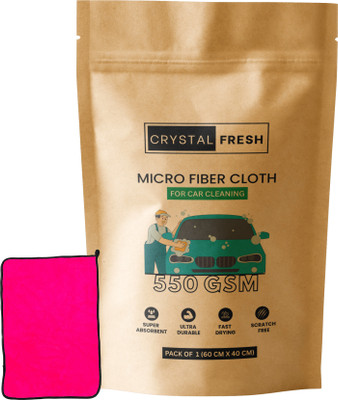 CRYSTALFRESH Microfiber Vehicle Washing  Cloth(Pack Of 1, 550 GSM)