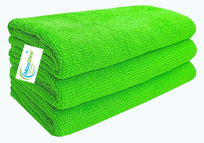MICROSHINE Microfiber Vehicle Washing  Cloth(Pack Of 3, 350 GSM)