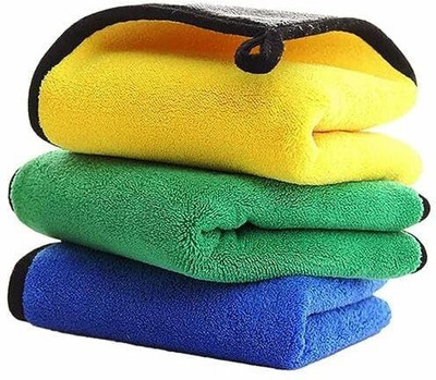 Auto Hub Microfiber Vehicle Washing  Cloth(Pack Of 3, 800 GSM)