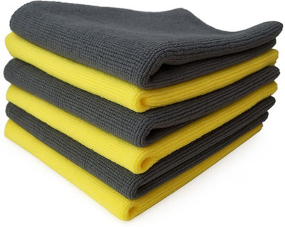glint Microfiber Vehicle Washing  Cloth(Pack Of 6, 250 GSM)