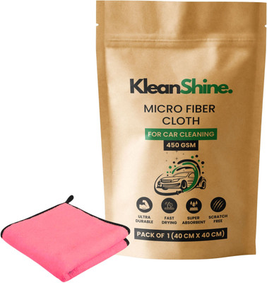 KleanShine Microfiber Vehicle Washing  Cloth(Pack Of 1, 450 GSM)