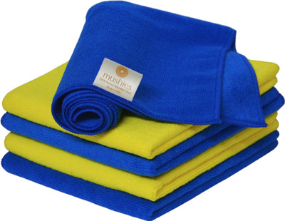 MUSHIES Microfiber Vehicle Washing  Cloth(Pack Of 5, 340 GSM)