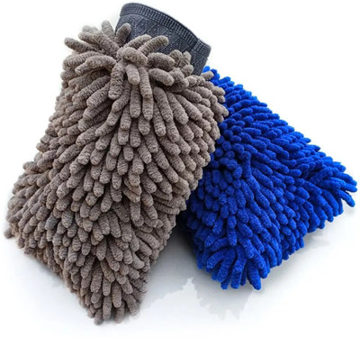 Right Products Microfiber Vehicle Washing  Washing Mitt Hand Glove(Pack Of 2)