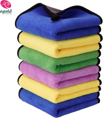 Apala Microfiber Vehicle Washing  Cloth(Pack Of 6, 800 GSM)