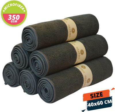 MUSHIES Microfiber Vehicle Washing  Cloth(Pack Of 6, 350 GSM)