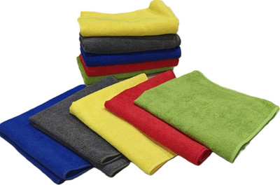 ZEDFIBER Microfiber Vehicle Washing  Cloth(Pack Of 10, 350 GSM)