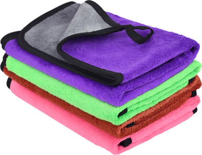 MW PRINTS Microfiber Vehicle Washing  Cloth(Pack Of 4, 500 GSM)