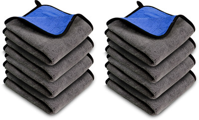 Spotview Microfiber Vehicle Washing  Cloth(Pack Of 8, 800 GSM)