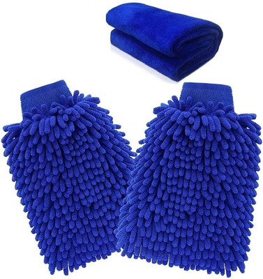 Campark Microfiber Vehicle Washing  Washing Mitt Hand Glove(Pack Of 3)