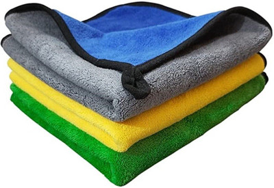 Manav Pack of 5 Lint Free Dual Sided Vehicle, Glass & floor Cleaning Cloth MC2.586 Wet and Dry Microfiber Cleaning Cloth(5 Units)