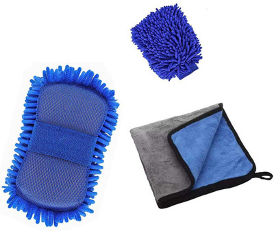 BLESSING Microfiber Vehicle Washing  Cloth(Pack Of 3, 600 GSM)