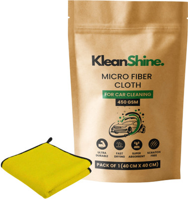 KleanShine Microfiber Vehicle Washing  Cloth(Pack Of 1, 450 GSM)