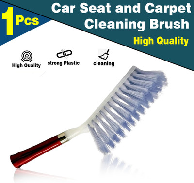 Miwings Flexi Bristles Carpet Brush with Long Handle for Multipurpose Cleaning, Dusting Wooden, Plastic Wet and Dry Brush(Silver)