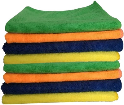 shree shyam veg enterprises Microfiber Vehicle Washing  Cloth(Pack Of 8, 200 GSM)