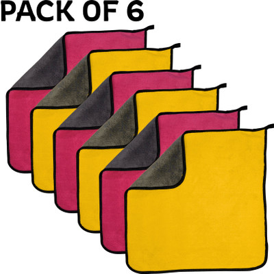 yarnova Microfiber Vehicle Washing  Cloth(Pack Of 6, 500 GSM)