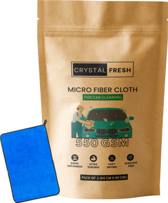 CRYSTALFRESH Microfiber Vehicle Washing  Cloth(Pack Of 1, 550 GSM)