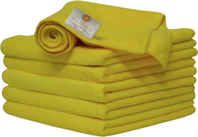 MUSHIES Microfiber Vehicle Washing  Cloth(Pack Of 6, 340 GSM)