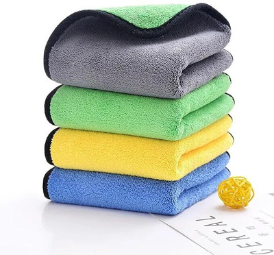 Alerica Microfiber Vehicle Washing  Cloth(Pack Of 4, 500 GSM)