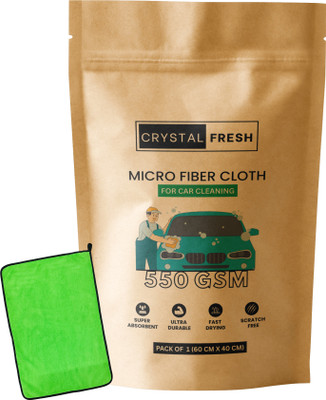 CRYSTALFRESH Microfiber Vehicle Washing  Cloth(Pack Of 1, 550 GSM)