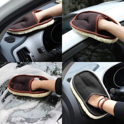 BRAHMANI KRUPA Microfiber Vehicle Washing  Washing Mitt Hand Glove(Pack Of 1, 300 GSM)