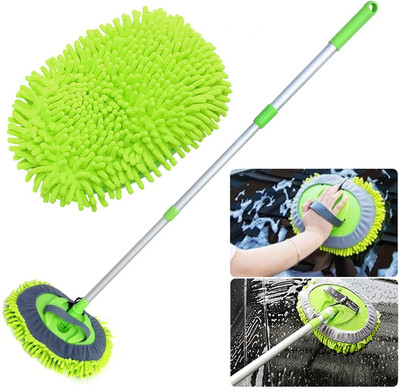 SHARPNAL 2 in 1 Car Wash Mop Microfibre Wet and Dry Brush(Multicolor)