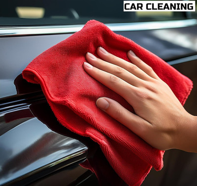 Kyara Care Microfiber Vehicle Washing  Cloth(Pack Of 2, 220 GSM)