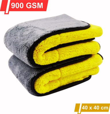 MICROSHINE Microfiber Vehicle Washing  Cloth(Pack Of 2, 900 GSM)