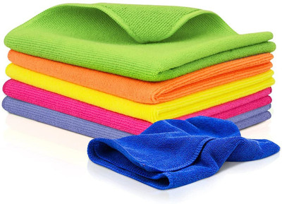 Kyara Care Microfiber Vehicle Washing  Cloth(Pack Of 6, 250 GSM)