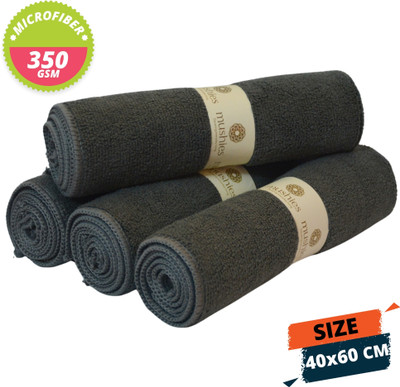 MUSHIES Microfiber Vehicle Washing  Cloth(Pack Of 4, 350 GSM)
