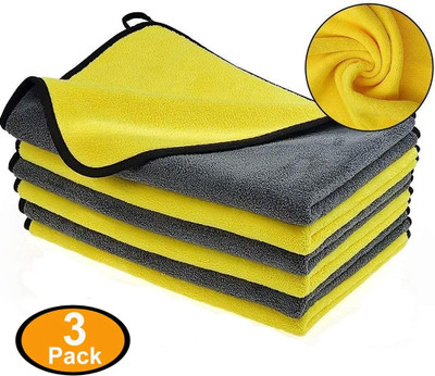 EliteAuto Microfiber Vehicle Washing  Cloth(Pack Of 3, 800 GSM)