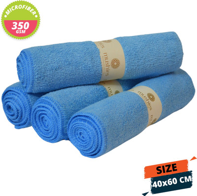 MUSHIES Microfiber Vehicle Washing  Cloth(Pack Of 4, 350 GSM)